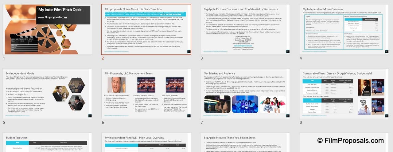 Indie Film Pitch Deck Template