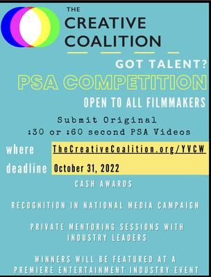 The Creative Coalition 30 or 60 second PSA Competition